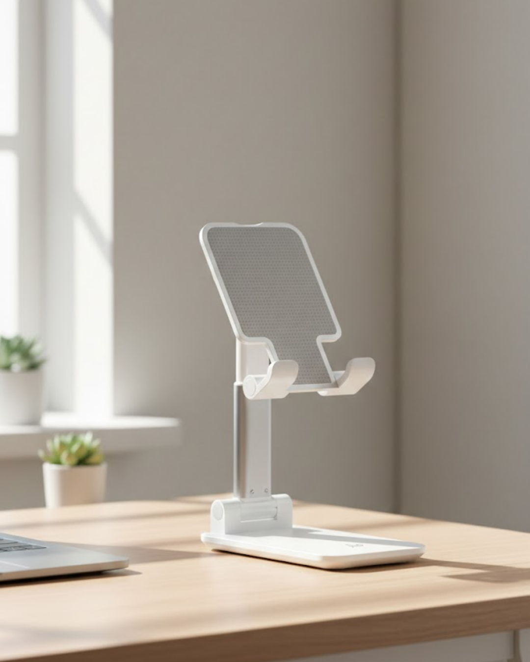 Ayarlanabilir Ergonomik Katlanabilir Masaüstü Telefon Tutucu Beyaz - Lisinya