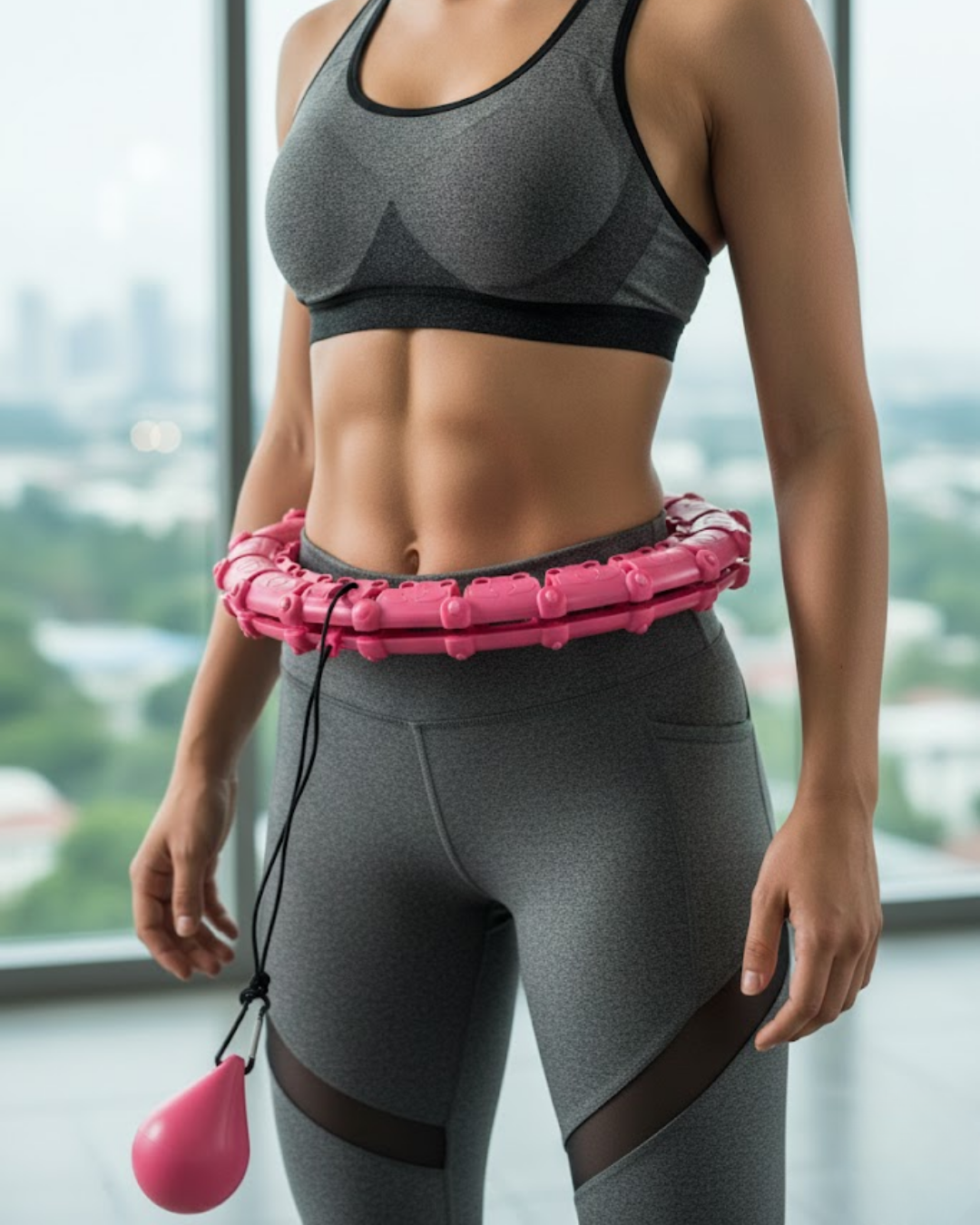 Akıllı Hula Hoop Çemberi 24 Parça Ayarlanabilir Mor Zayıflama Halkası - Lisinya