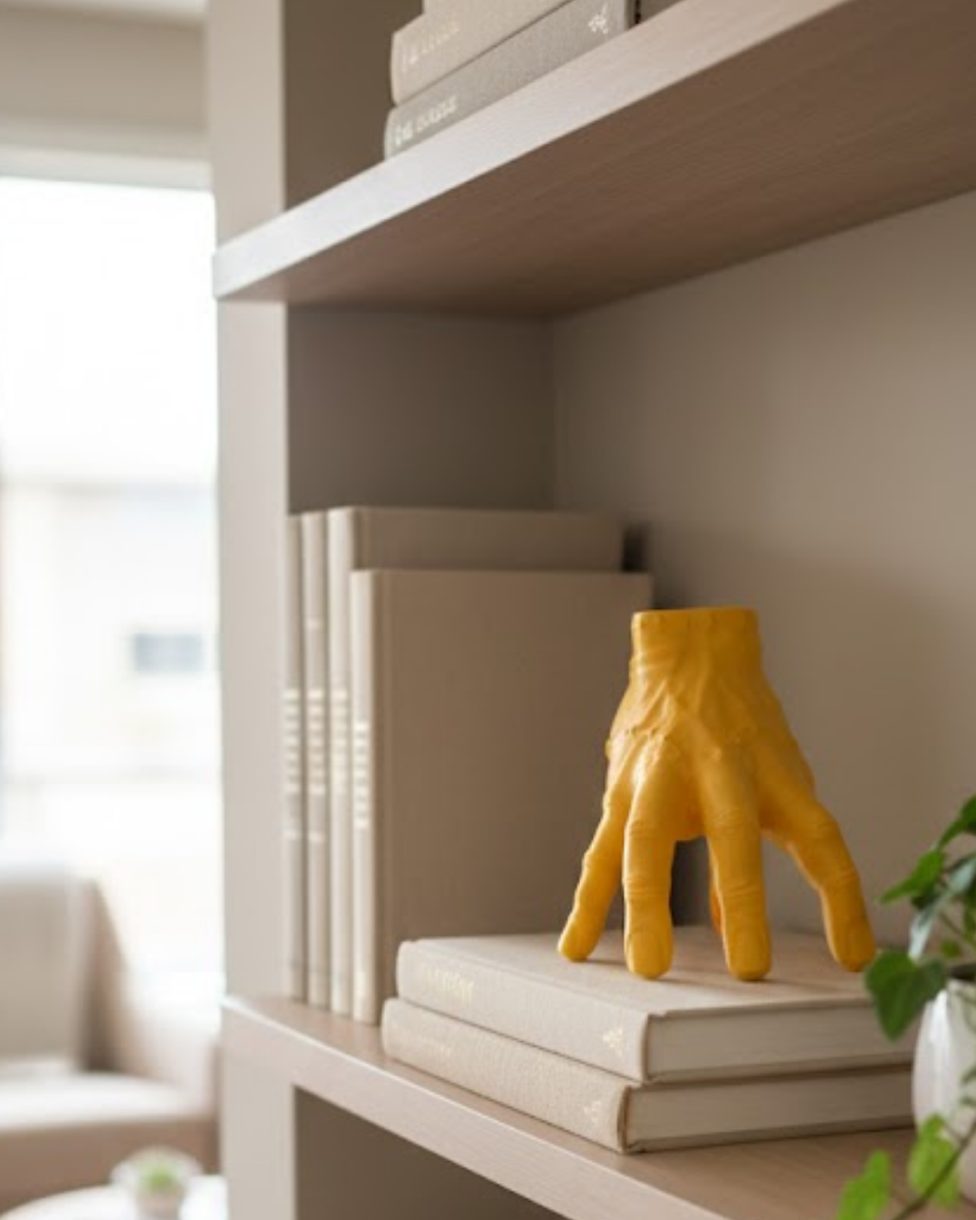 3D Sarı El Dekoratif Biblo 17x16 cm Modern Ev Aksesuarı - Lisinya