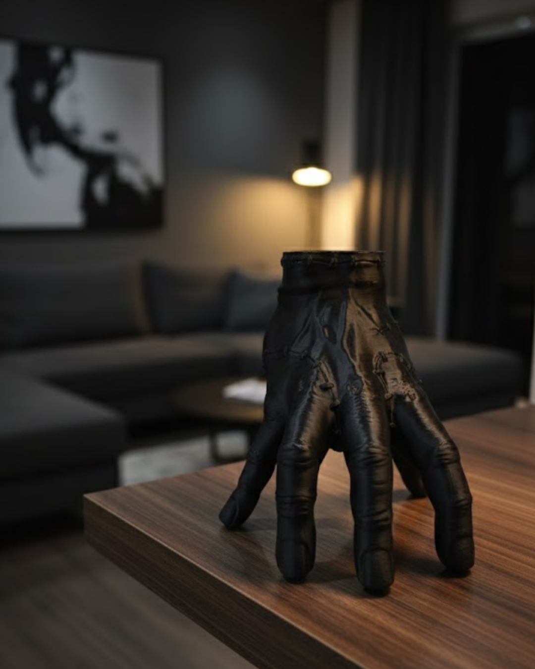 3D Siyah El Dekoratif Biblo 17x16 cm Modern ve Şık Tasarım - Lisinya