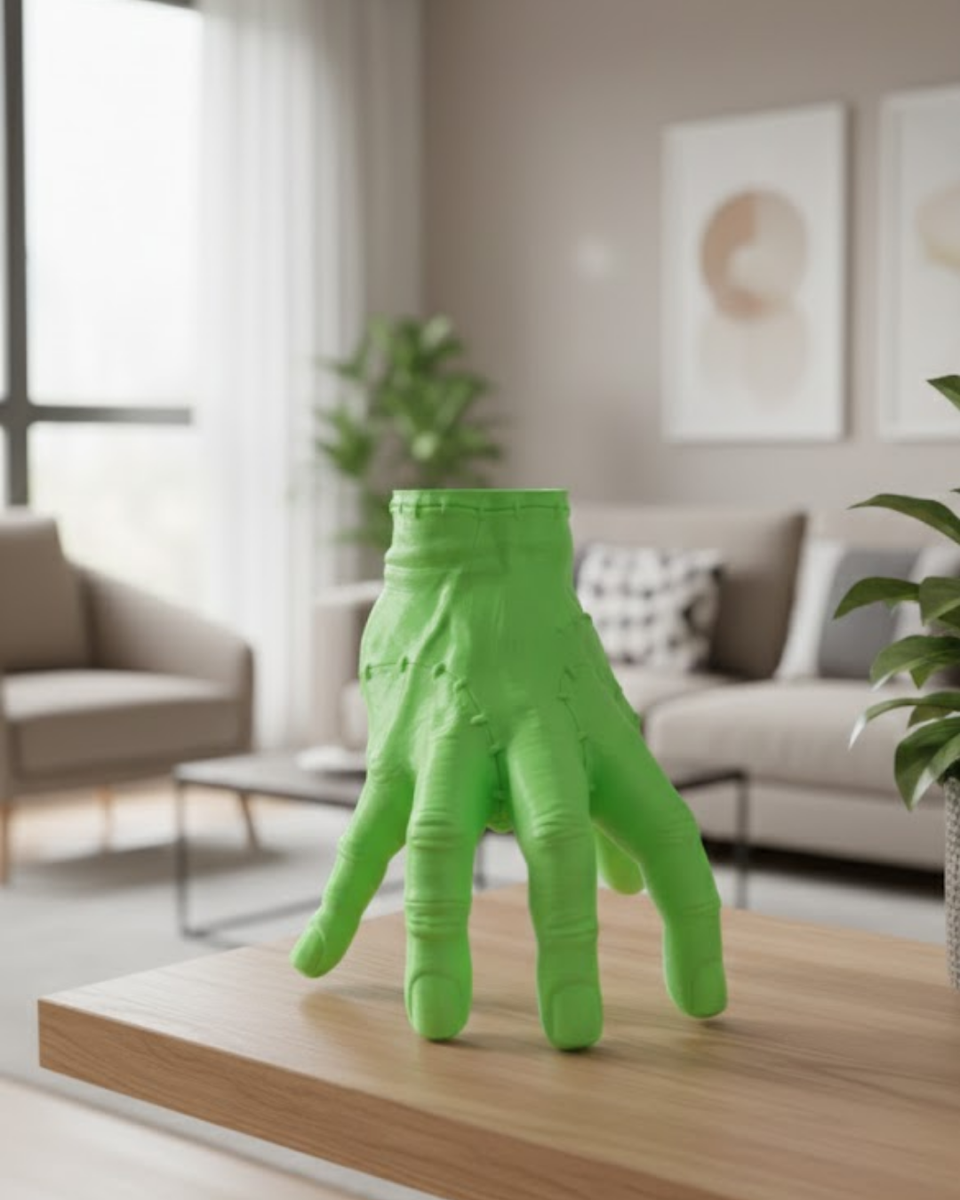 3D Yeşil El Dekoratif Heykel 27x22 cm Büyük Boy Modern Tasarım - Lisinya