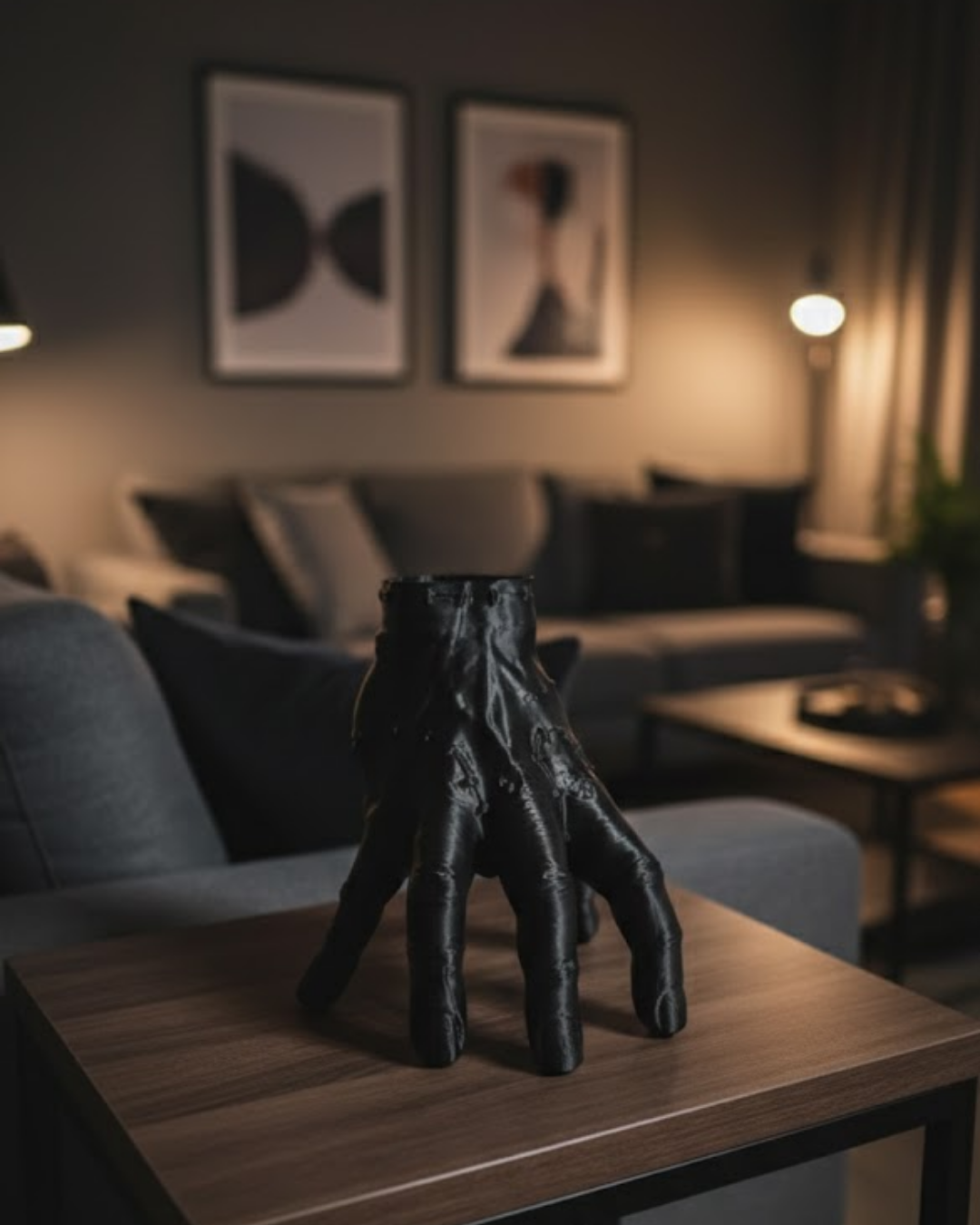 3D Siyah El Dekoratif Heykel 27x22 cm Büyük Boy Modern Tasarım - Lisinya