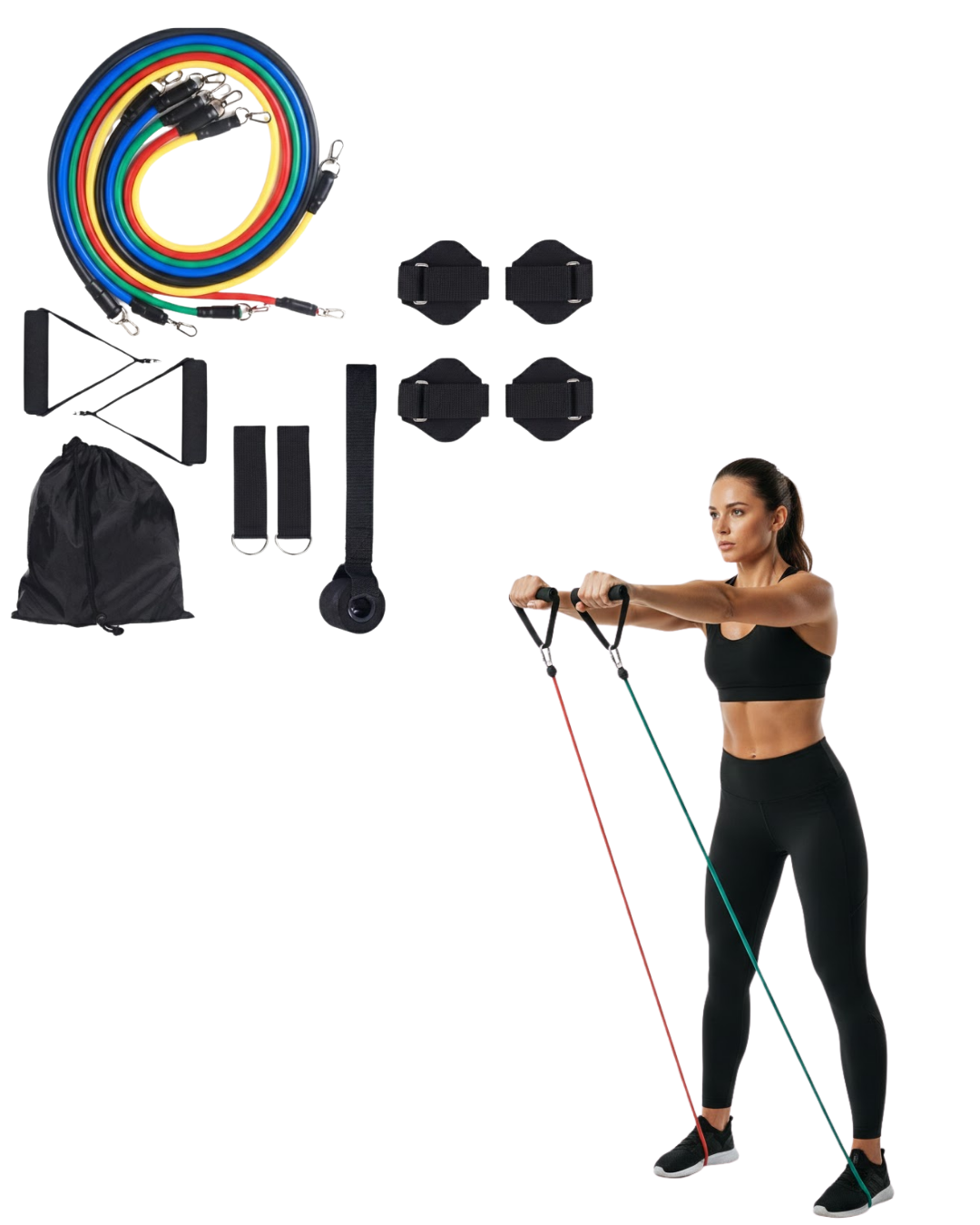 11 Parça Çok Fonksiyonlu Kapı Arkası Egzersiz Bandı Ev Tipi Spor Seti - Lisinya