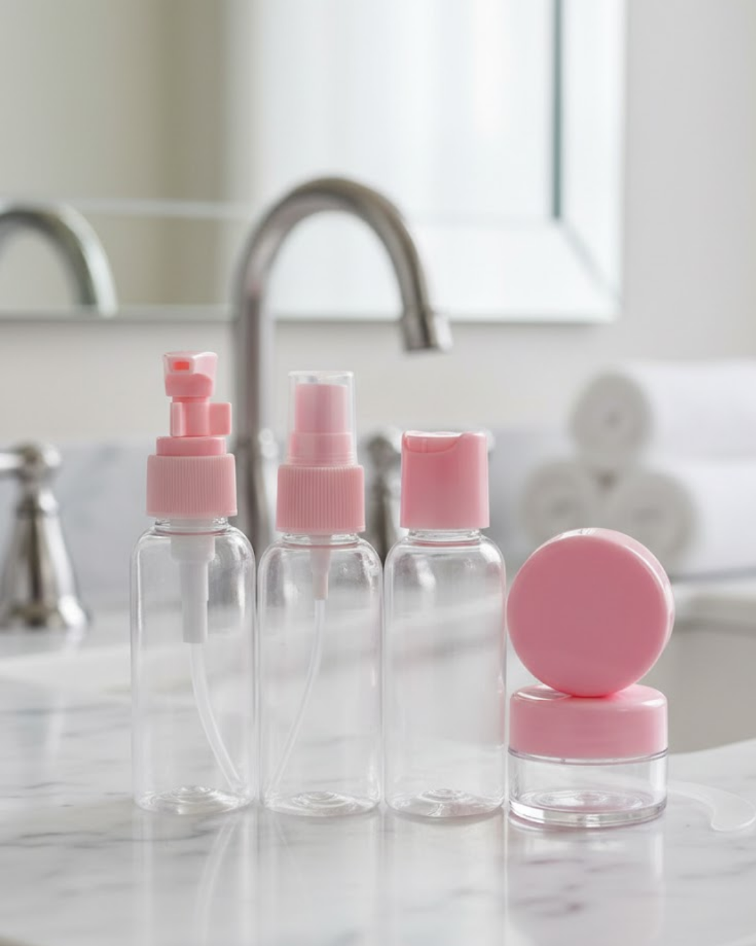 Taşınabilir 5’li Seyahat Kozmetik Şişe Seti 30 ml Sızdırmaz - Lisinya