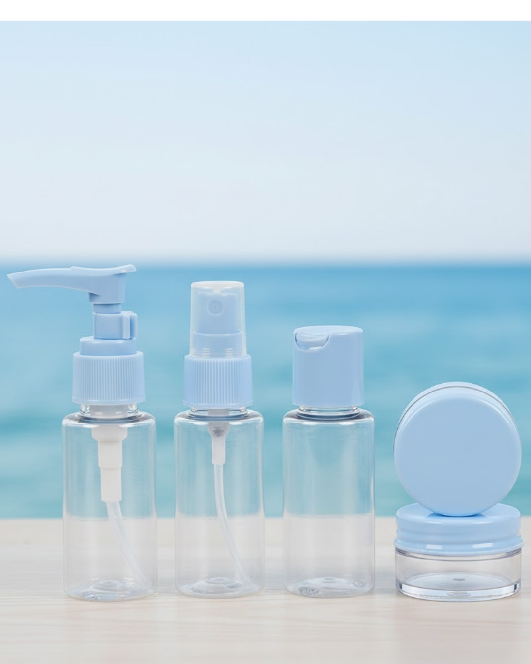 5’li Seyahat Dolum Şişe Seti 30 ml Şeffaf Taşıma Çantalı - Lisinya