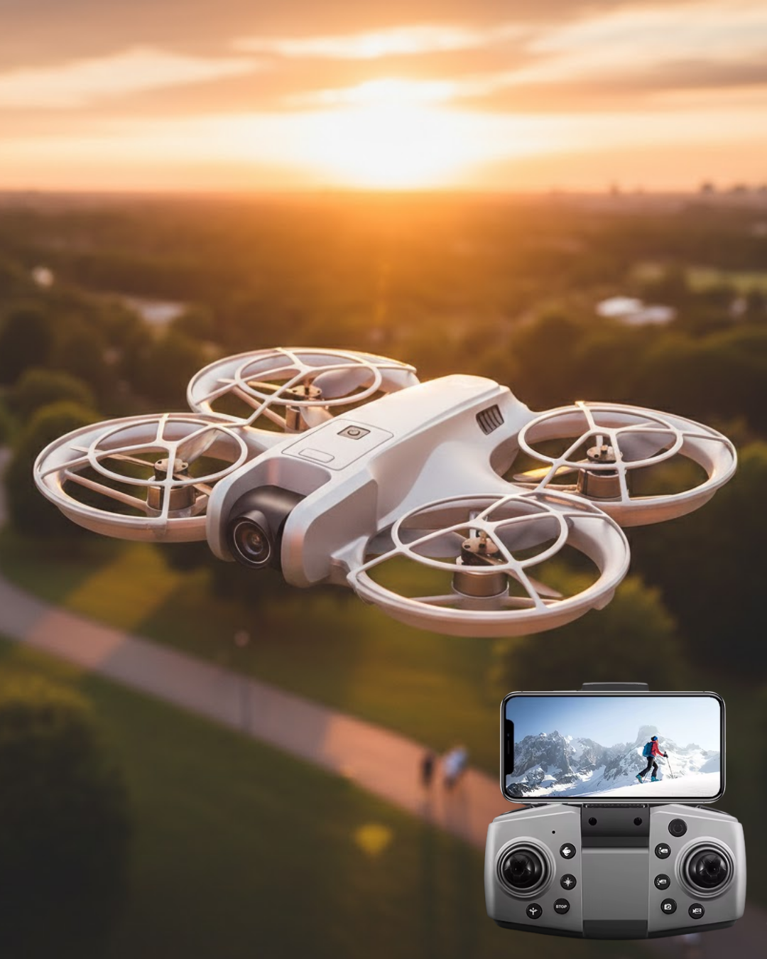 Mini Drone Kameralı Headless Mod LED Işıklı Akıllı Uçuş Sistemi - Lisinya