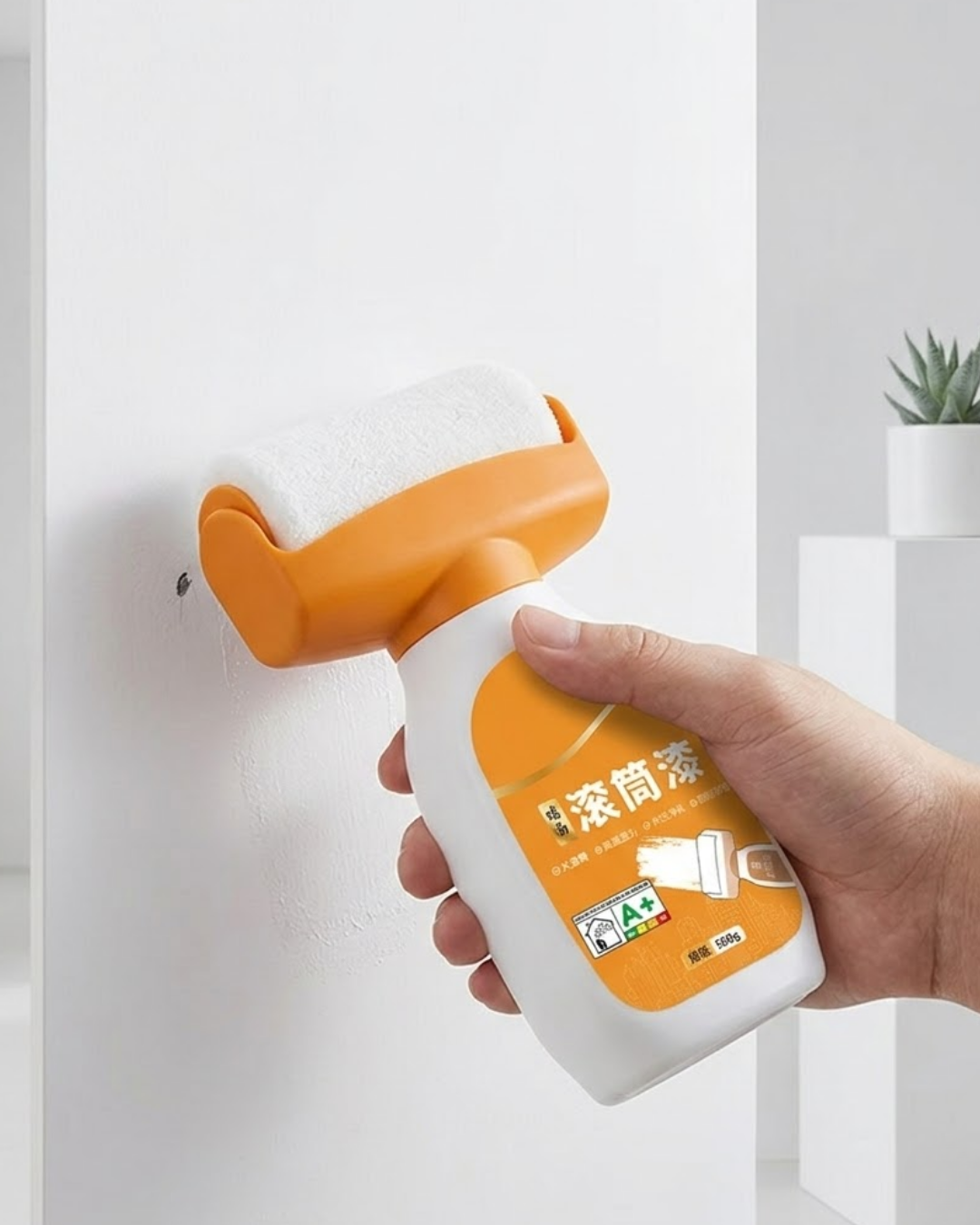 Duvar Rötuş Boya Rulosu 2si 1 Arada Hazneli Hızlı Kuruyan Yama Fırçası - Lisinya