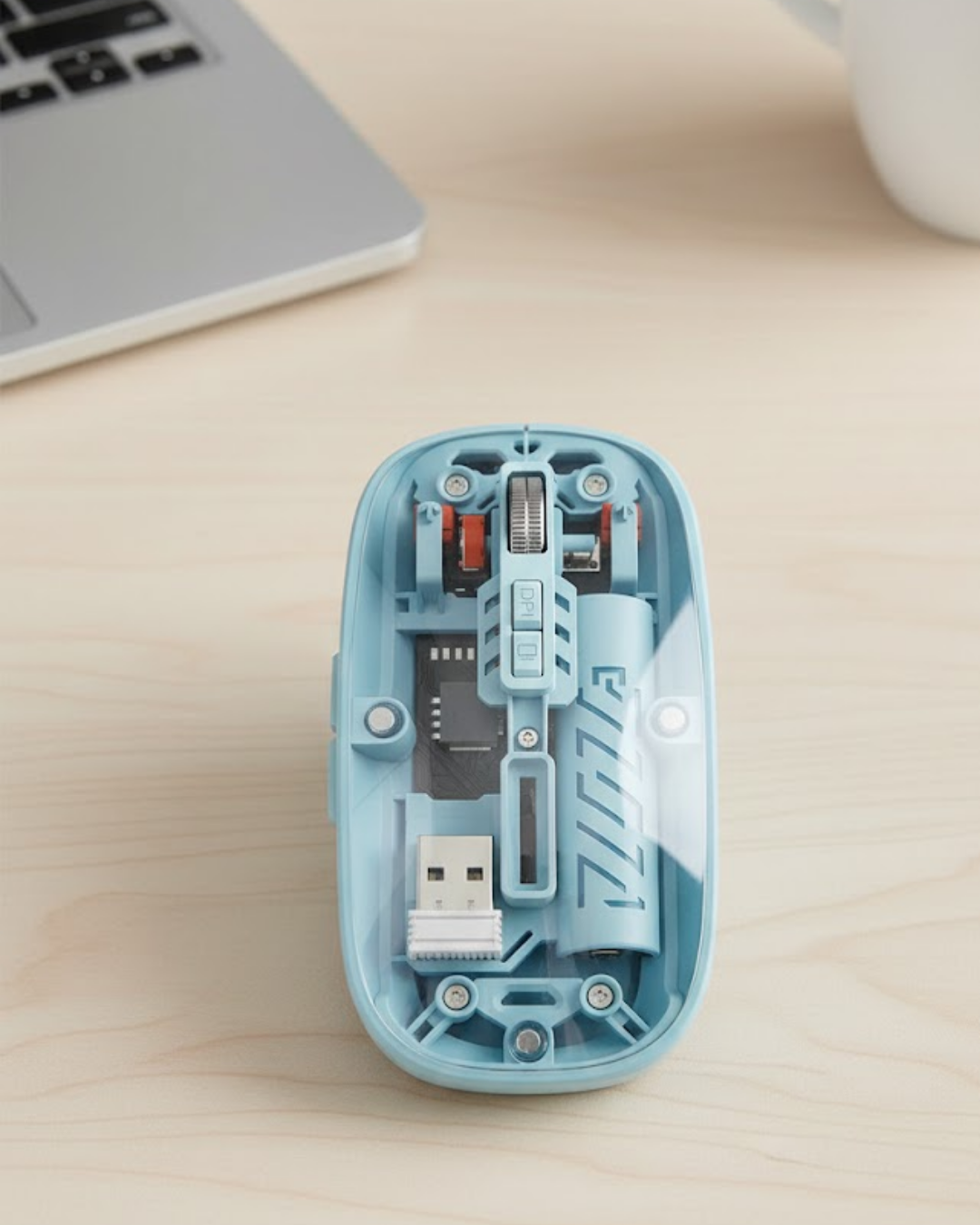 Bluetooth 5.2 ve 2.4G USB Kablosuz Mouse Pilli Mavi Tasarım - Lisinya