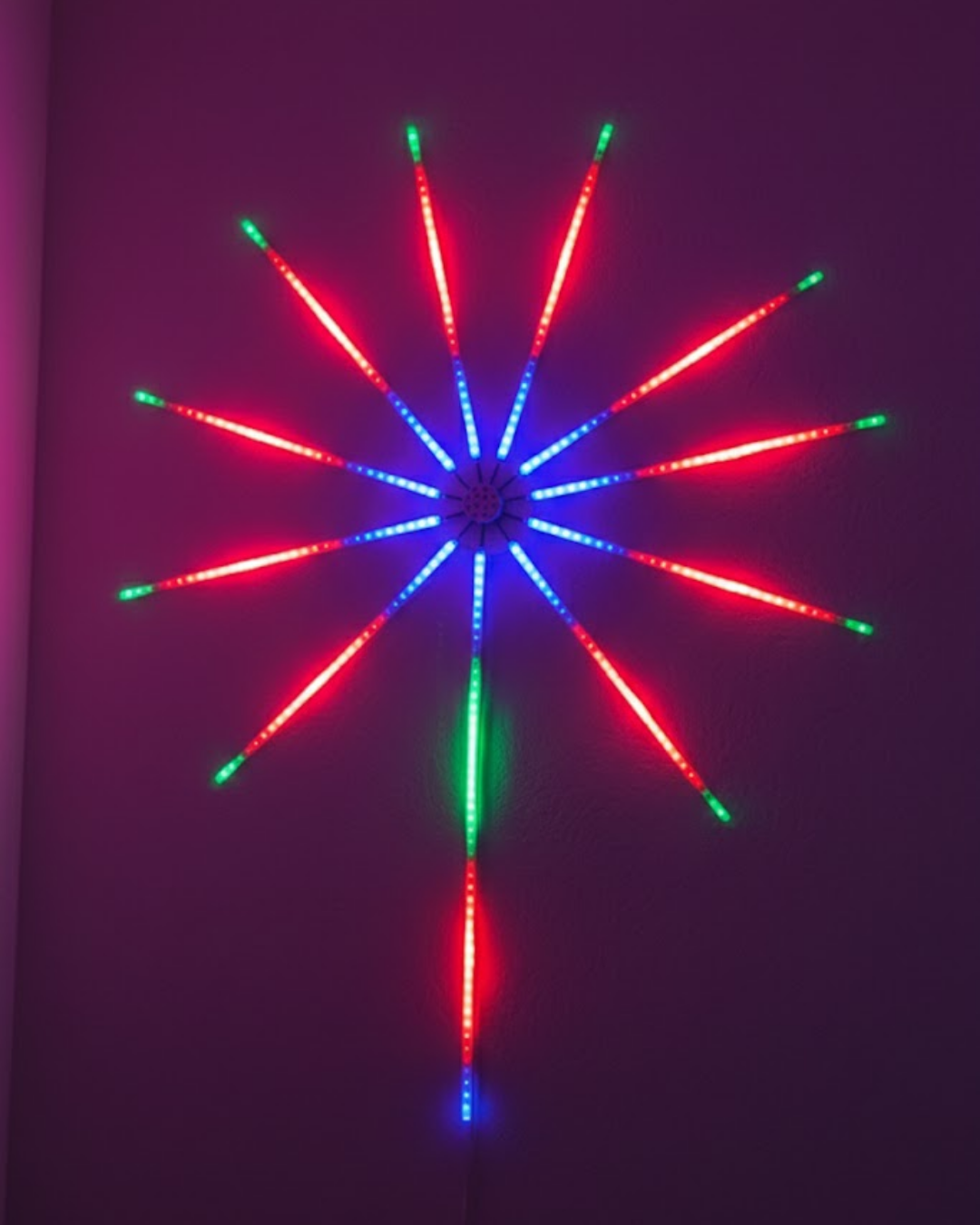 Akıllı RGB LED Havai Fişek Duvar Lambası Kumandalı ve Uygulama Kontrollü - Lisinya