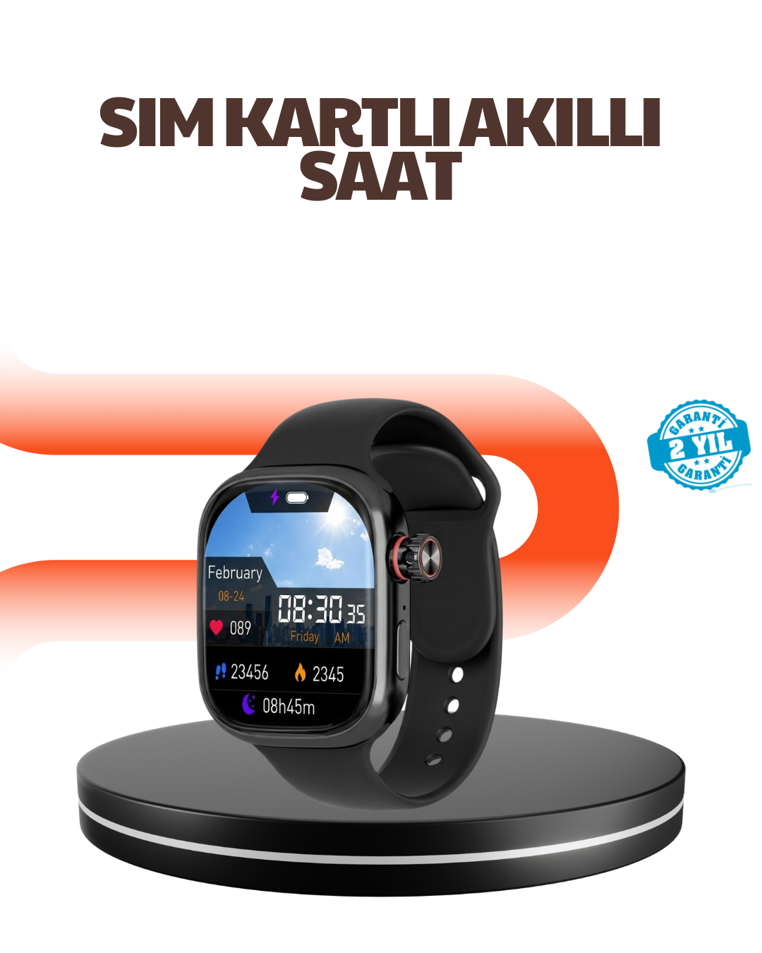 Telefon Bağımsız SIM Kartlı Akıllı Saat Nabız Ölçerli - Lisinya