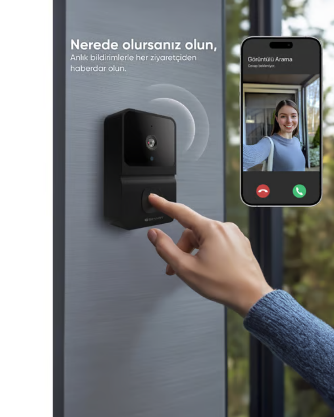 WiFi Akıllı Kapı Zili 85 Derece Geniş Açı Android iOS Uyumlu - Lisinya WiFi Akıllı Kapı Zili 85 Derece Geniş Açı Android iOS Uyumlu - Lisinya