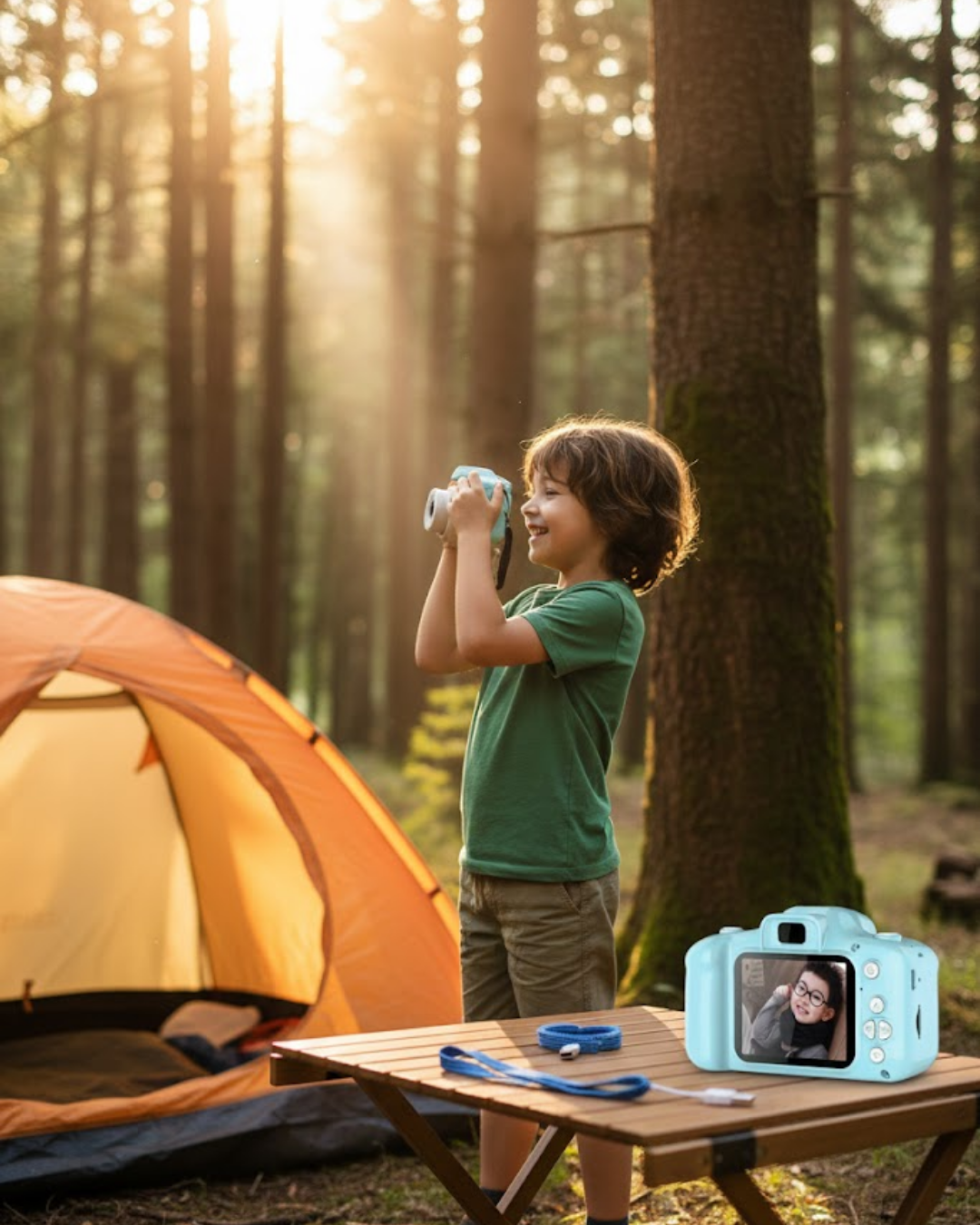 Mavi Şarjlı Mini HD Kamera Video Fotoğraf Çekimli USB Bağlantılı Dijital Cihaz - Lisinya