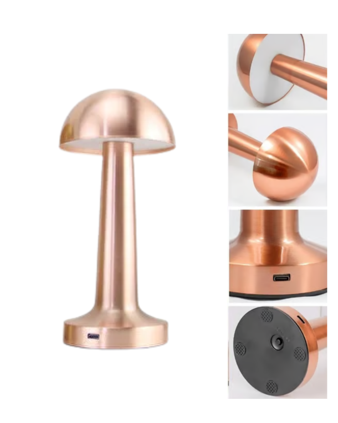 Şarjlı Mantar Masa Lambası 3 Seviyeli Dokunmatik LED USB Şarj Özellikli - Lisinya