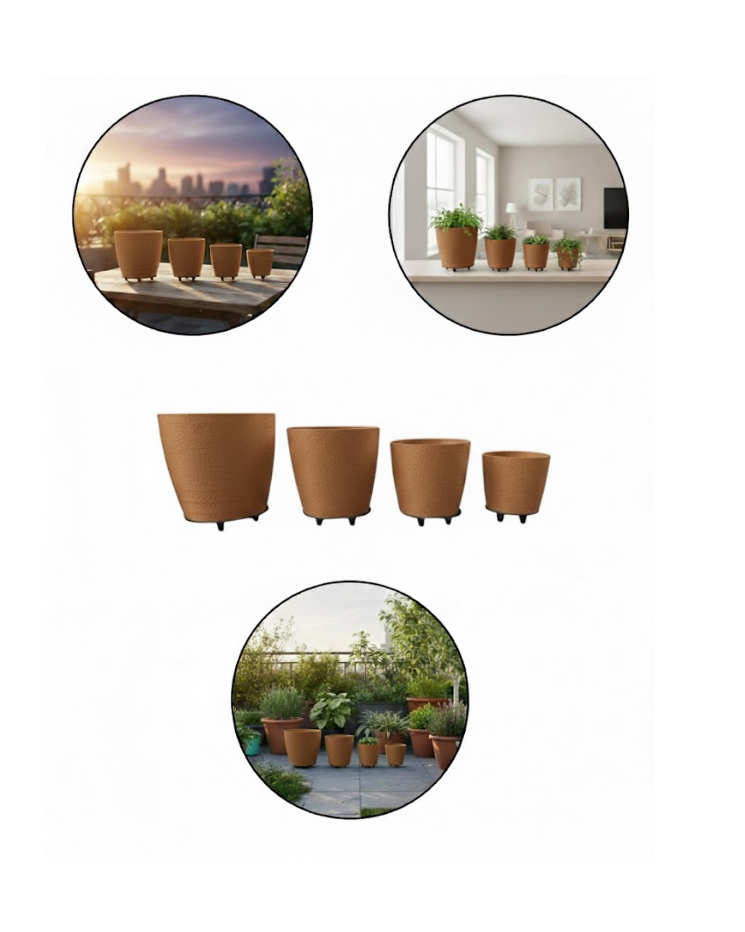 4LÜ VAZO KAHVERENGİ - Lisinya