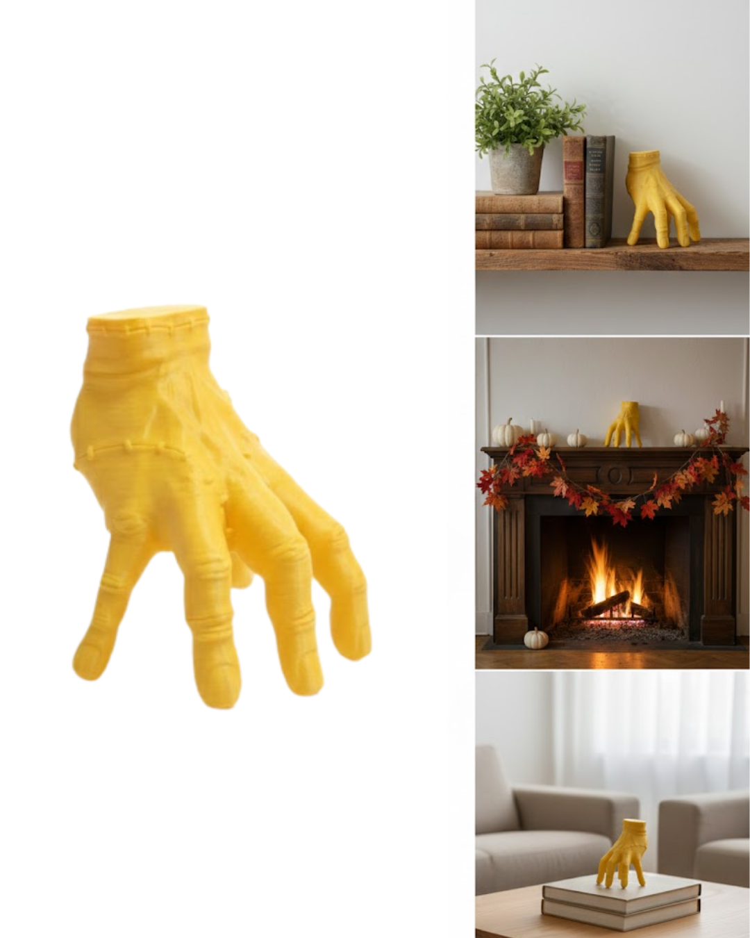 3D Dekoratif Sarı El Obje 17x16 cm Şık ve Dikkat Çekici Tasarım - Lisinya