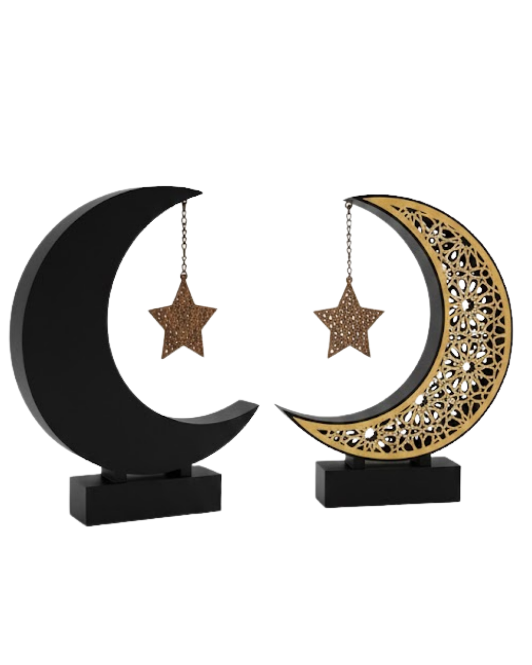 3D Hilal Yıldız Süs 23x23 cm Ev ve Ofis İçin Şık Aksesuar - Lisinya