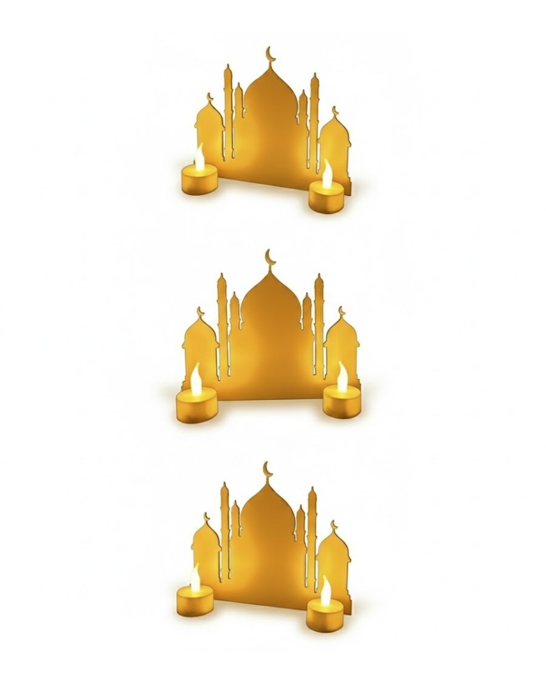 3D Cami Masa Üstü Dekor 2 Pilli LED Mumlu Hediye Set - Lisinya 3D Cami Masa Üstü Dekor 2 Pilli LED Mumlu Hediye Set - Lisinya