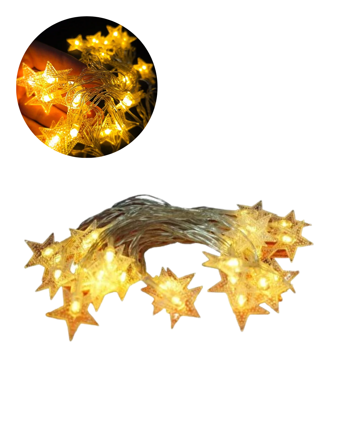 20 Yıldızlı LED Şerit Işık 5W Güç İç Mekan Parti ve Vitrin Süsleme - Lisinya