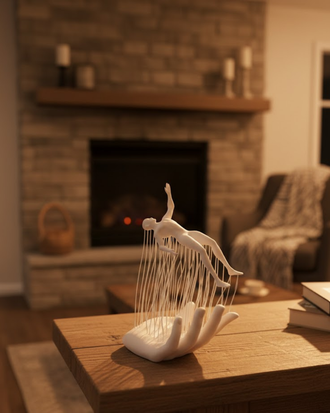 3D El İnsan Figürü Beyaz İskandinav Tarzı Dekoratif Obje - Lisinya