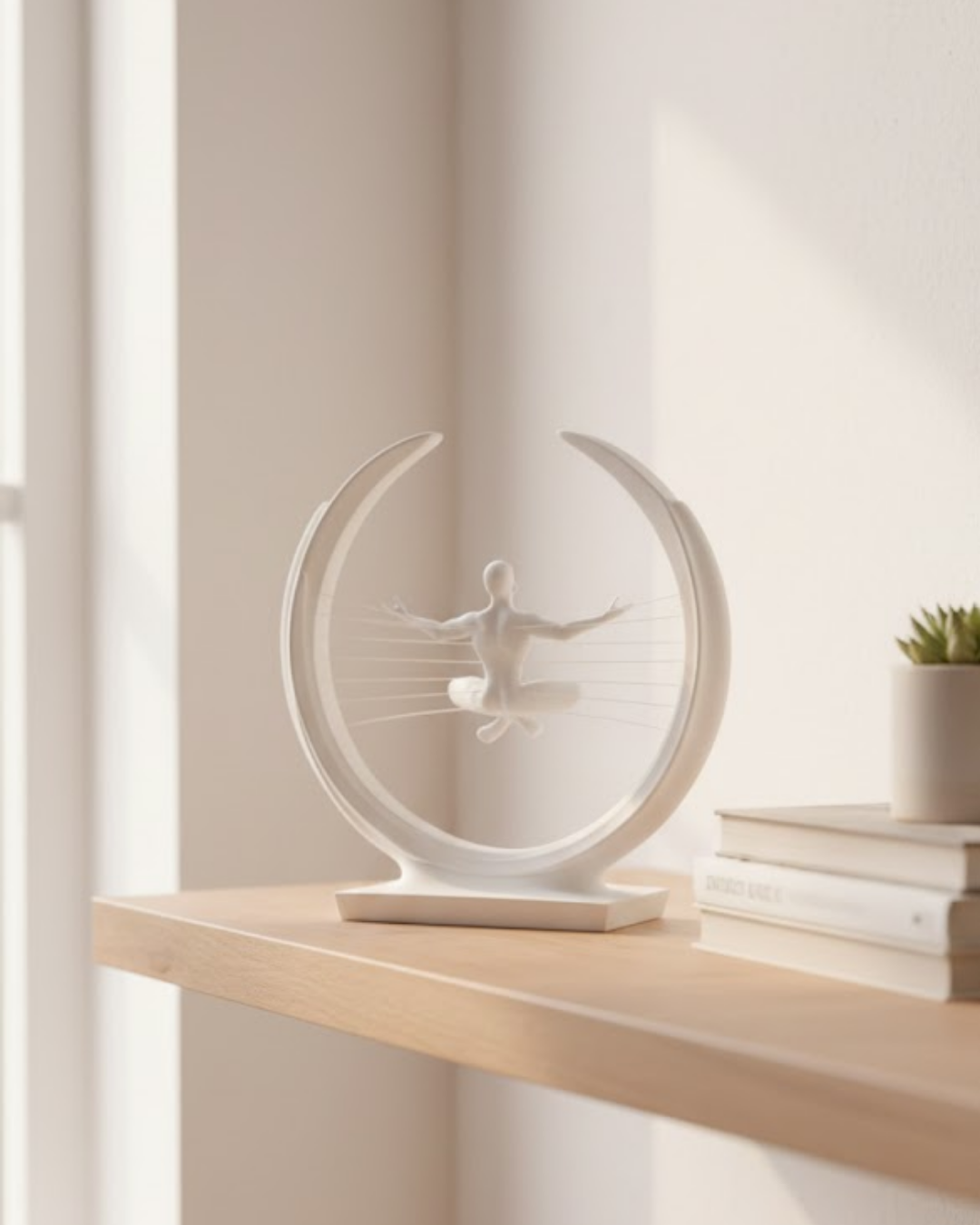 3D Zen Heykeli Modern Ay Tasarımlı Meditasyon Biblosu - Lisinya