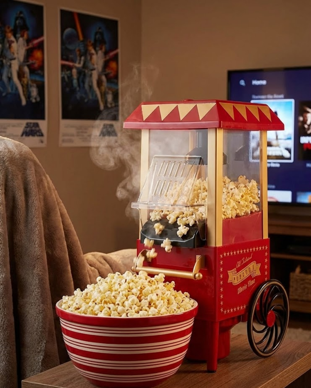 Nostaljik Tasarımlı Yağsız Mısır Patlatma Makinesi - Lisinya