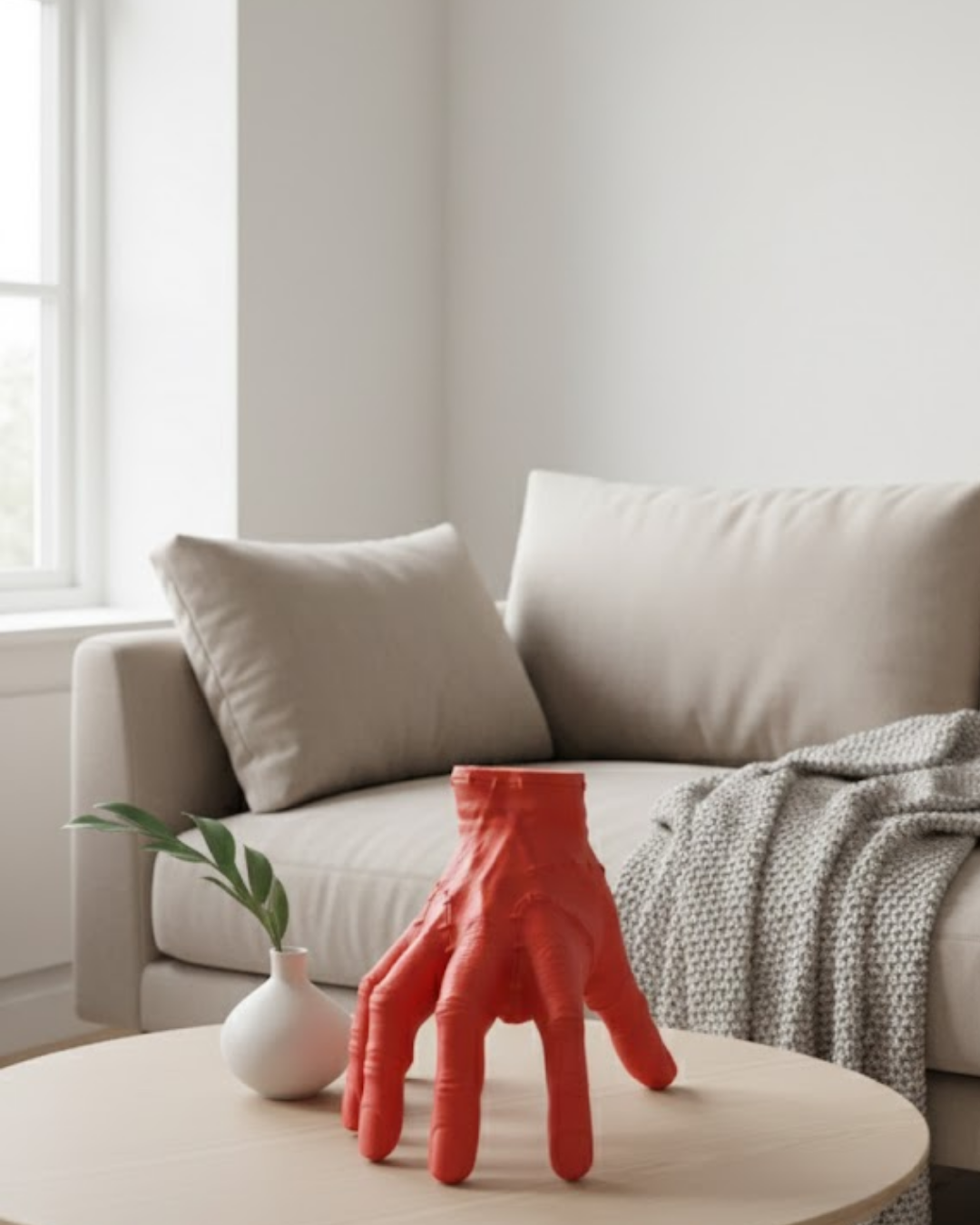 3D Kırmızı El Dekor 17x16 cm Gotik ve Modern Tasarım Obje - Lisinya