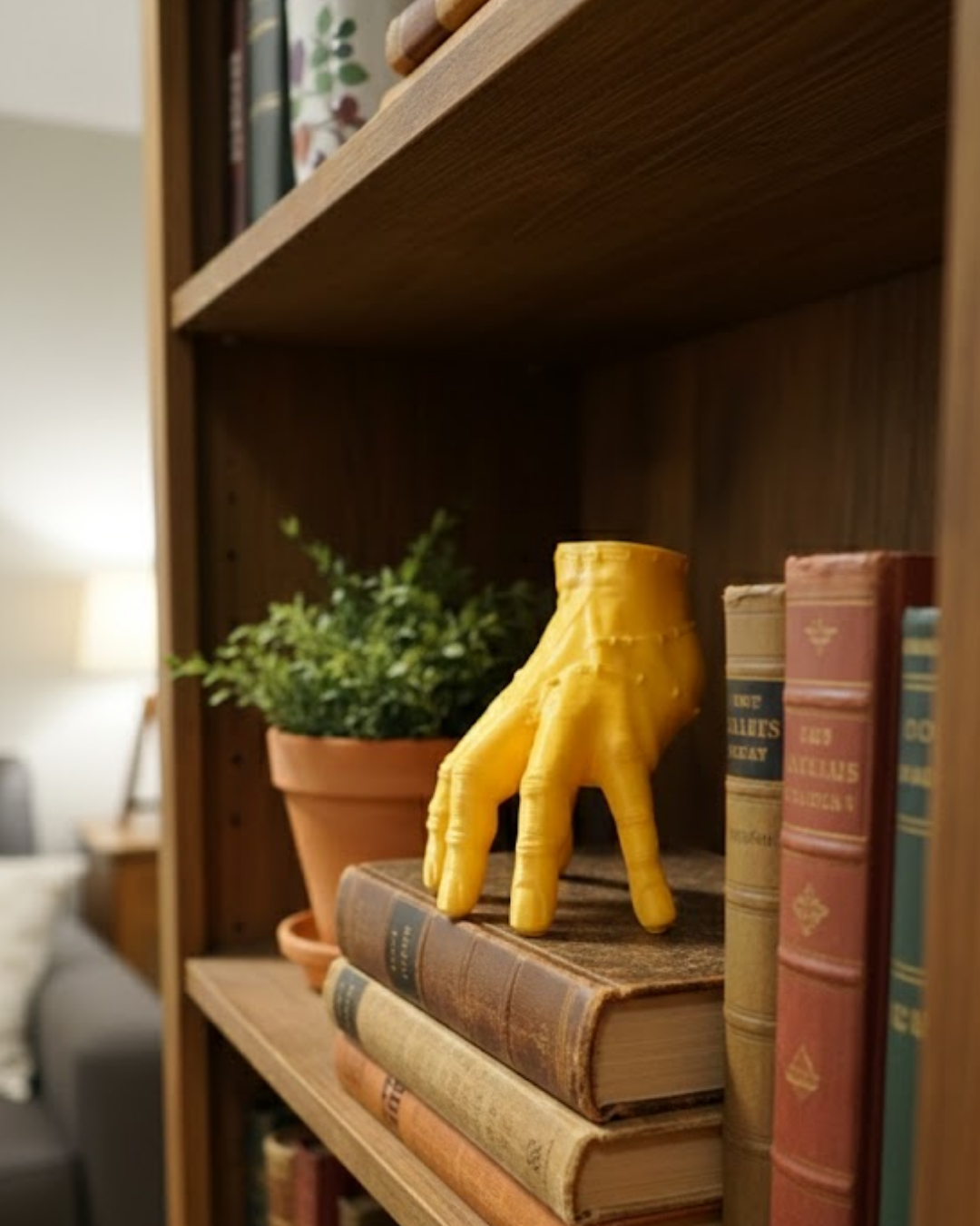 3D Sarı El Heykeli 17x16 cm Raf ve Masa Üstü Dekor - Lisinya