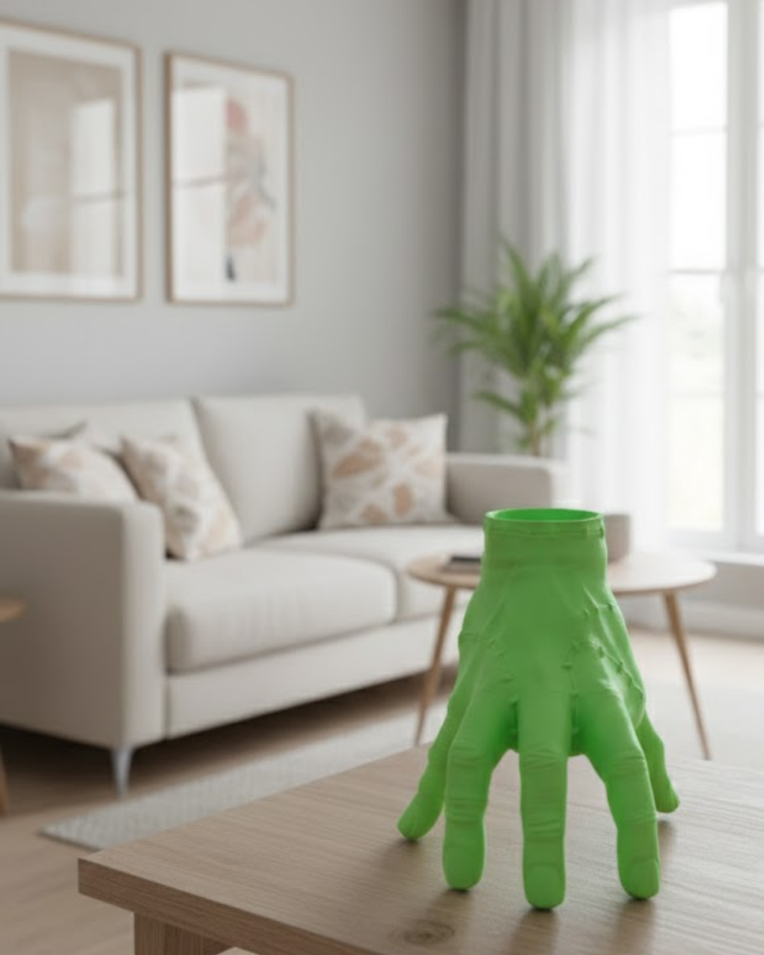 3D Yeşil El Biblo 27x22 cm Dikkat Çekici Ev Dekorasyonu - Lisinya