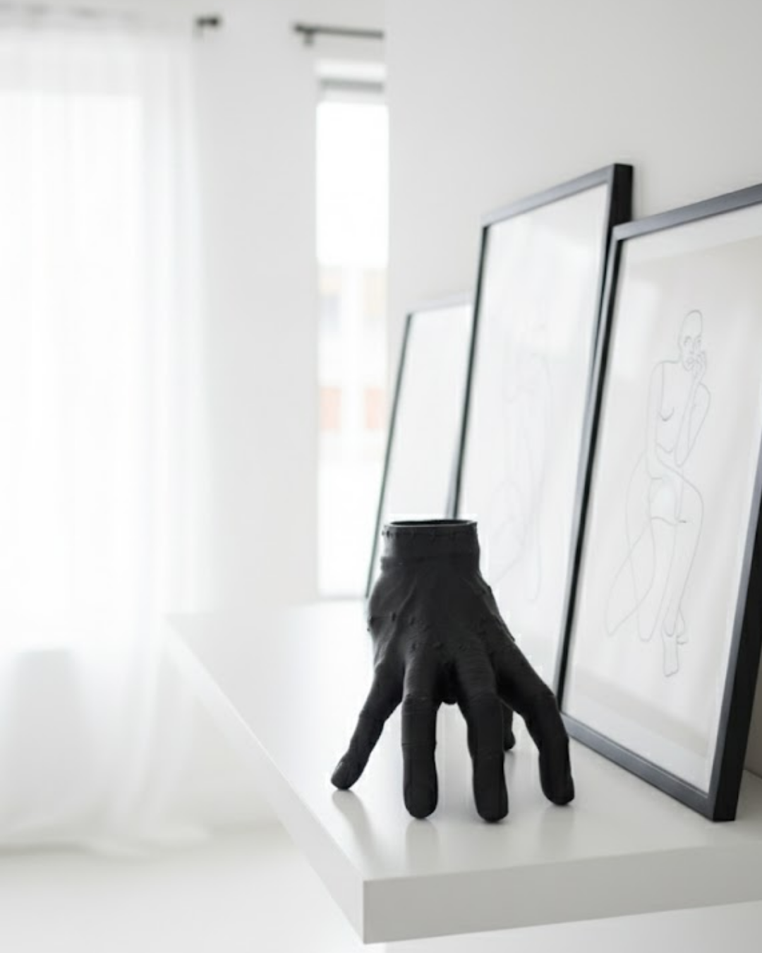 3D Siyah El Biblo 27x22 cm İddialı Ev Dekorasyonu - Lisinya