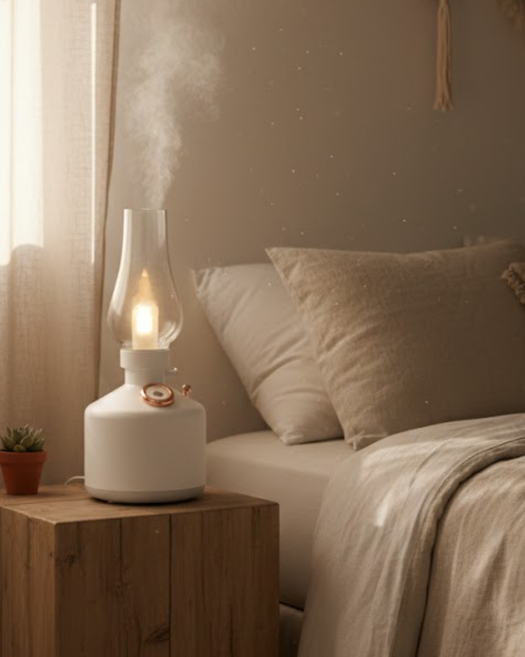 Vintage Dekoratif Gaz Lambası Görünümlü Aromaterapi Difüzör 1200 mAh USB Şarjlı - Lisinya