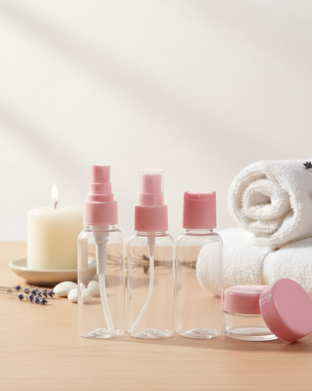 5 Parça Seyahat Boy Kozmetik Seti Şeffaf Düzenleyici - Lisinya