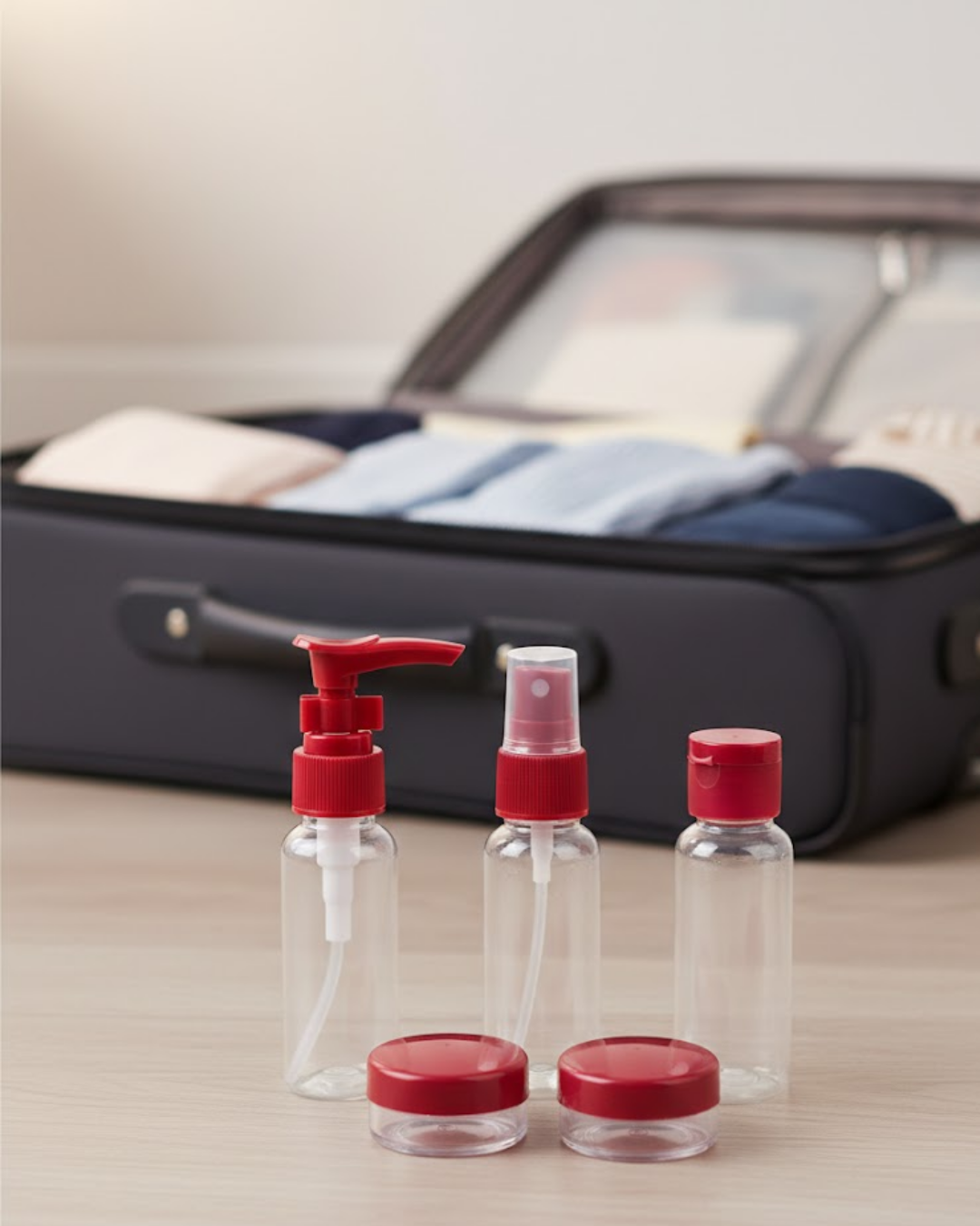 Taşınabilir 5 Parça Seyahat Kozmetik Dolum Seti 30 ml - Lisinya