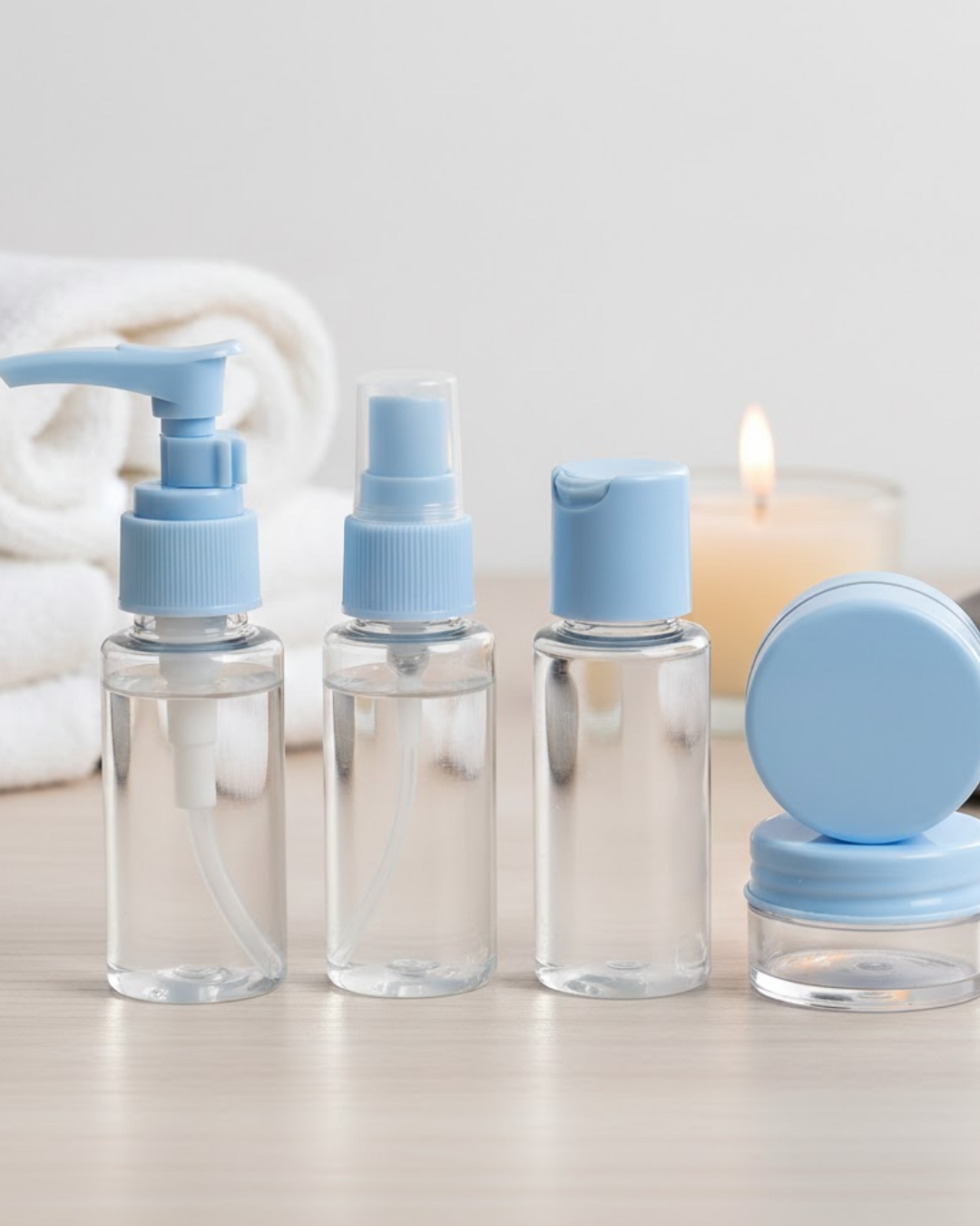 Taşınabilir 5 Parça Seyahat Kozmetik Seti 30 ml Sızdırmaz - Lisinya