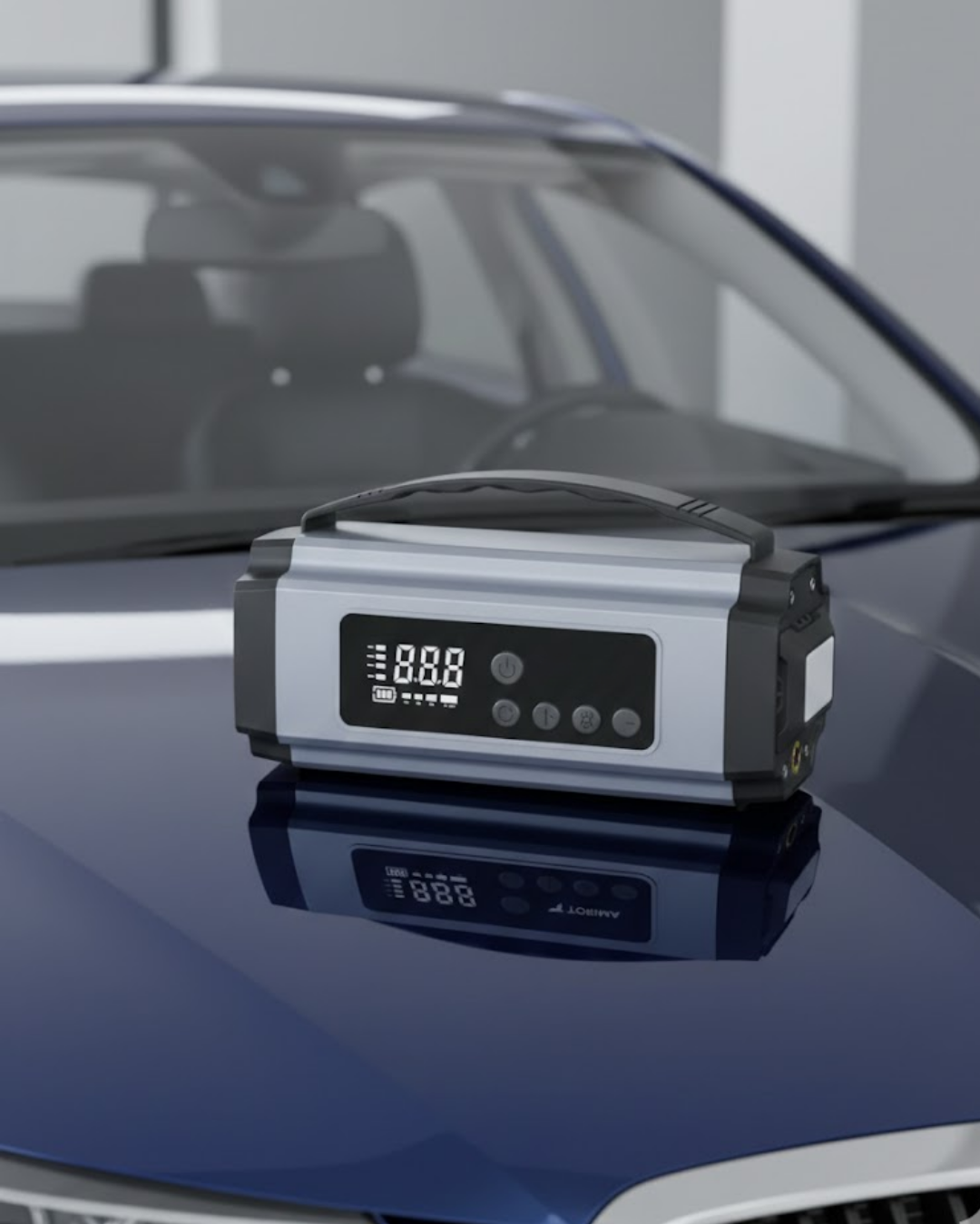 Taşınabilir Akü Takviye Cihazı Dijital Hava Kompresörü Powerbank ve LED Fener Bir Arada - Lisinya