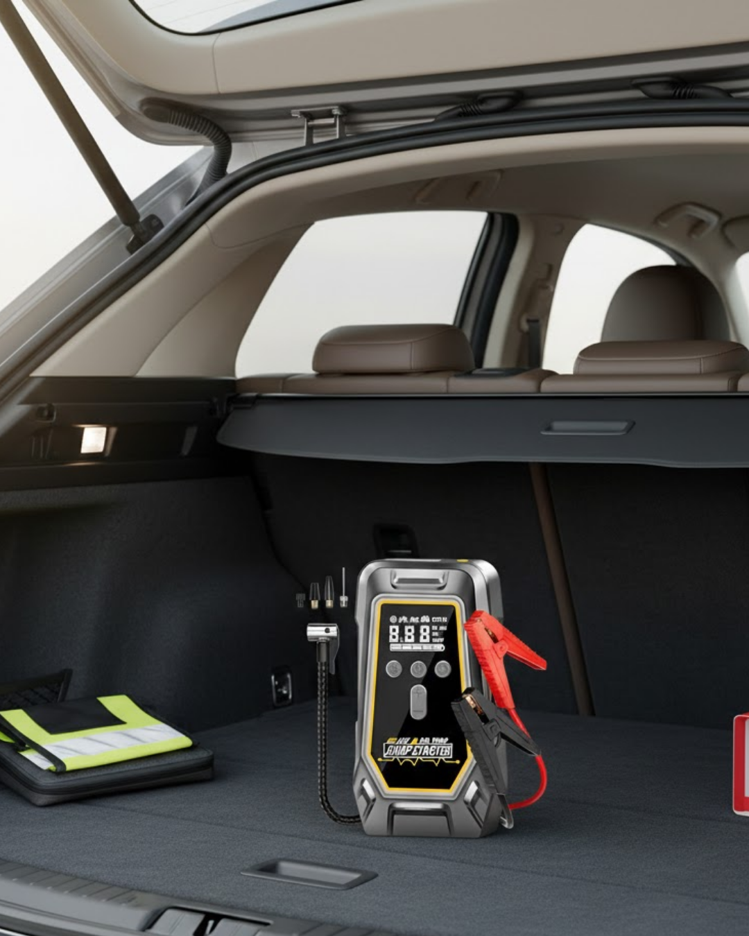 Araçlar İçin Akü Takviye ve Dijital Hava Kompresörü 16000 mAh - Lisinya