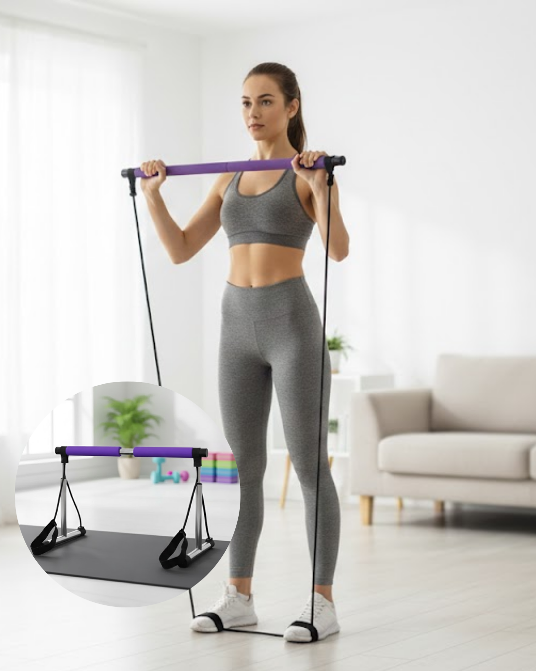 Pilates Bar Egzersiz Aleti Bilek Destekli Çok Yönlü Kullanım - Lisinya