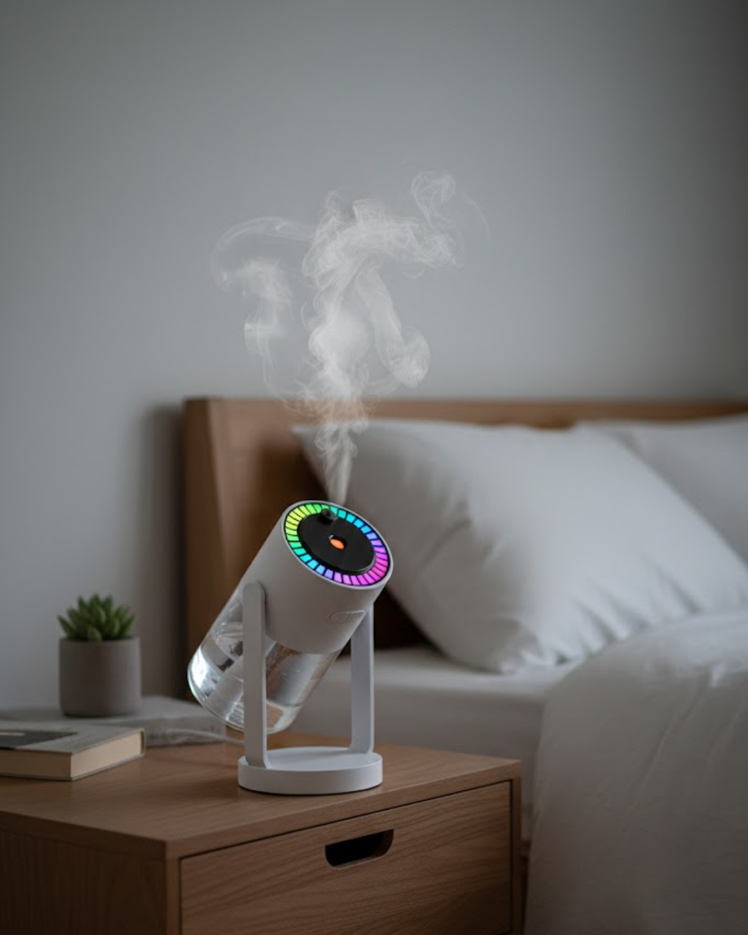 Araç ve Ev İçin Hava Nemlendirici Projektörlü Sessiz Buhar - Lisinya