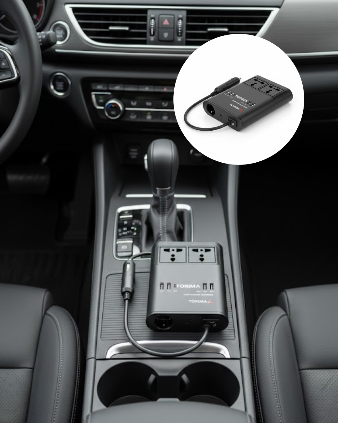 Araç İçin 12V 24V Güç Dönüştürücü 220V Priz ve USB Portlu - Lisinya