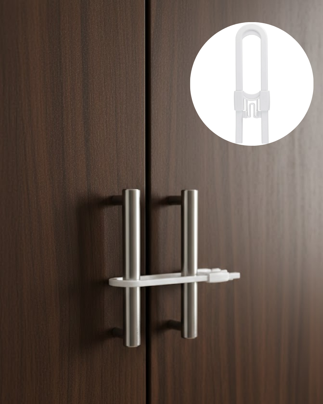 4 Adet Dolap Kapak Kilidi Ev İçi Güvenlik İçin Pratik Koruma Seti - Lisinya