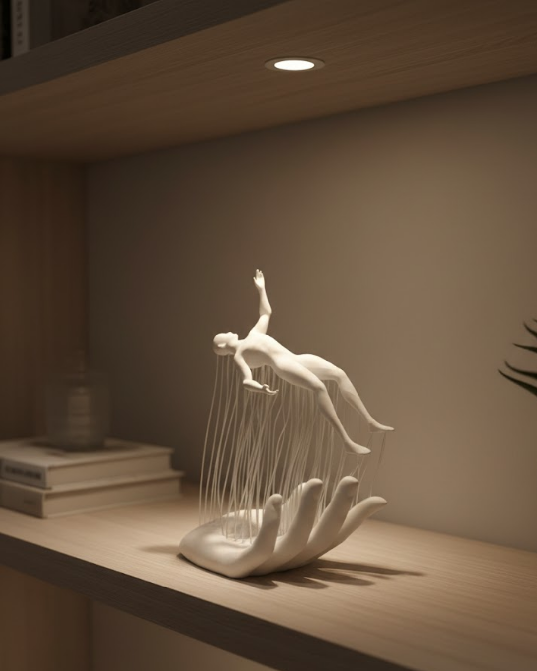 3D El Üzerinde İnsan Figürü Beyaz Minimal Masa Üstü Dekor - Lisinya