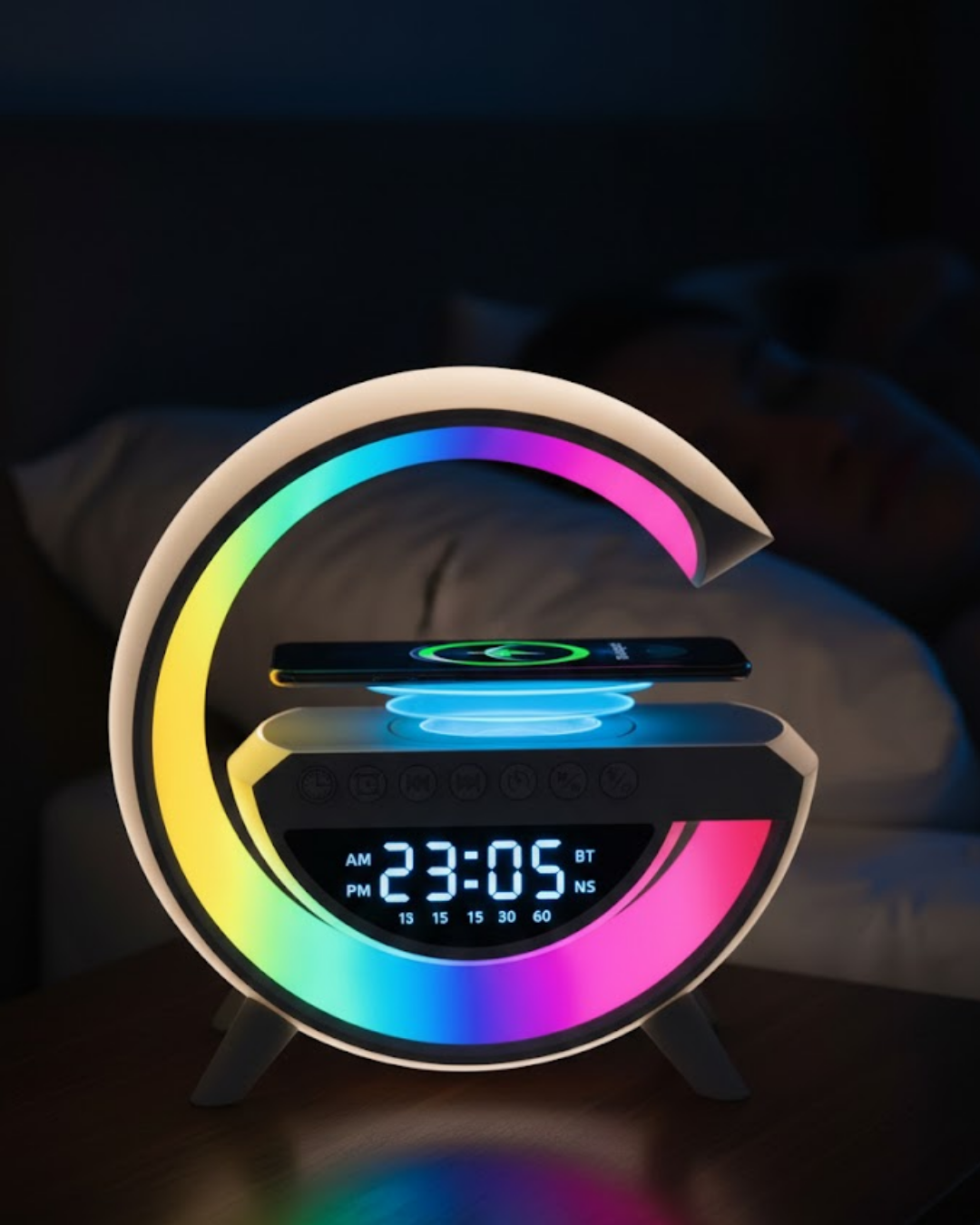 RGB Tasarımlı Bluetooth Hoparlör USB FM AUX Girişli - Lisinya