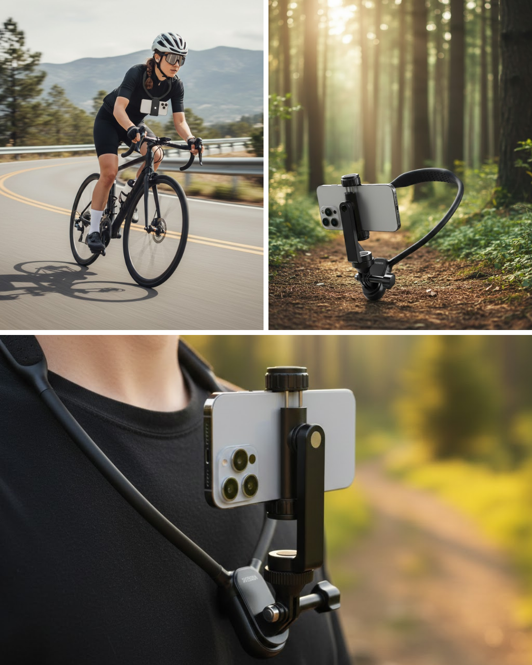 Esnek Silikon Boyun Montajlı Telefon Tutucu Canlı Yayın ve Vlog Çekim - Lisinya