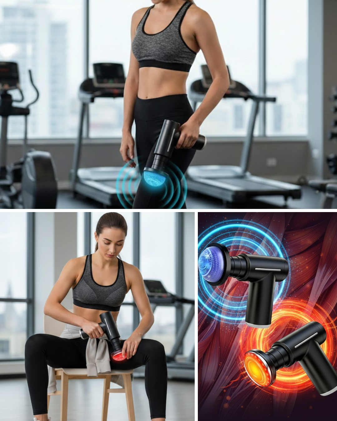 Profesyonel Derin Doku Masaj Aleti 6 Başlık 1800 mAh Batarya - Lisinya