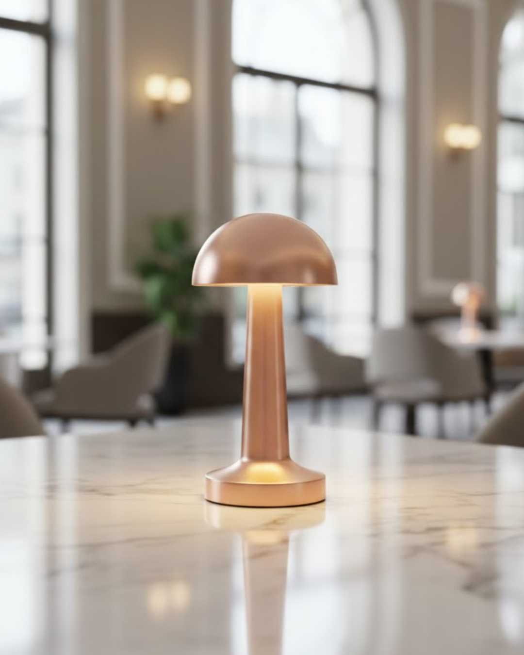 Şarjlı LED Masa Lambası 3 Kademe Dokunmatik Bronz Modern Tasarım - Lisinya