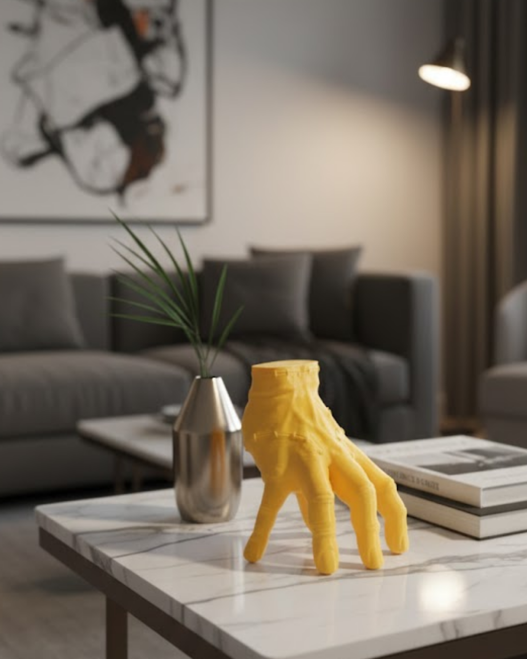 3D Dekoratif Sarı El Obje 17x16 cm Şık ve Dikkat Çekici Tasarım - Lisinya 3D Dekoratif Sarı El Obje 17x16 cm Şık ve Dikkat Çekici Tasarım - Lisinya