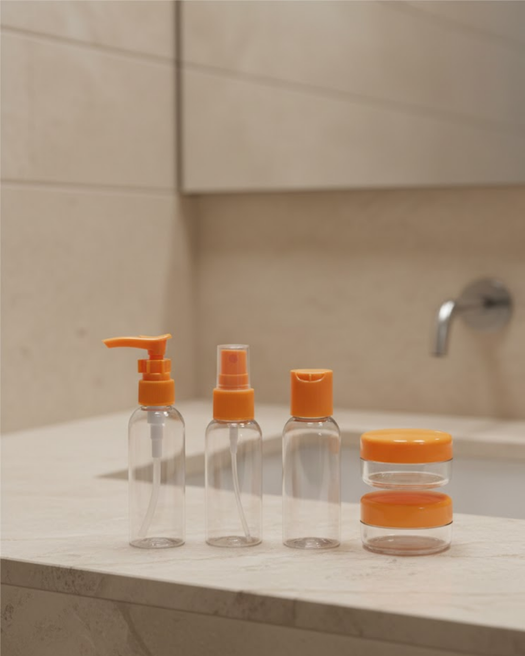 30 ml 5’li Seyahat Şişesi Seti Çantalı Kozmetik Organizer - Lisinya