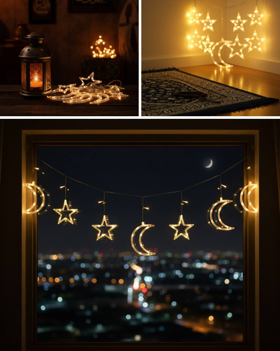 Büyük Ay Yıldız Led Ramazan Süsü Dekoratif Işık - Lisinya