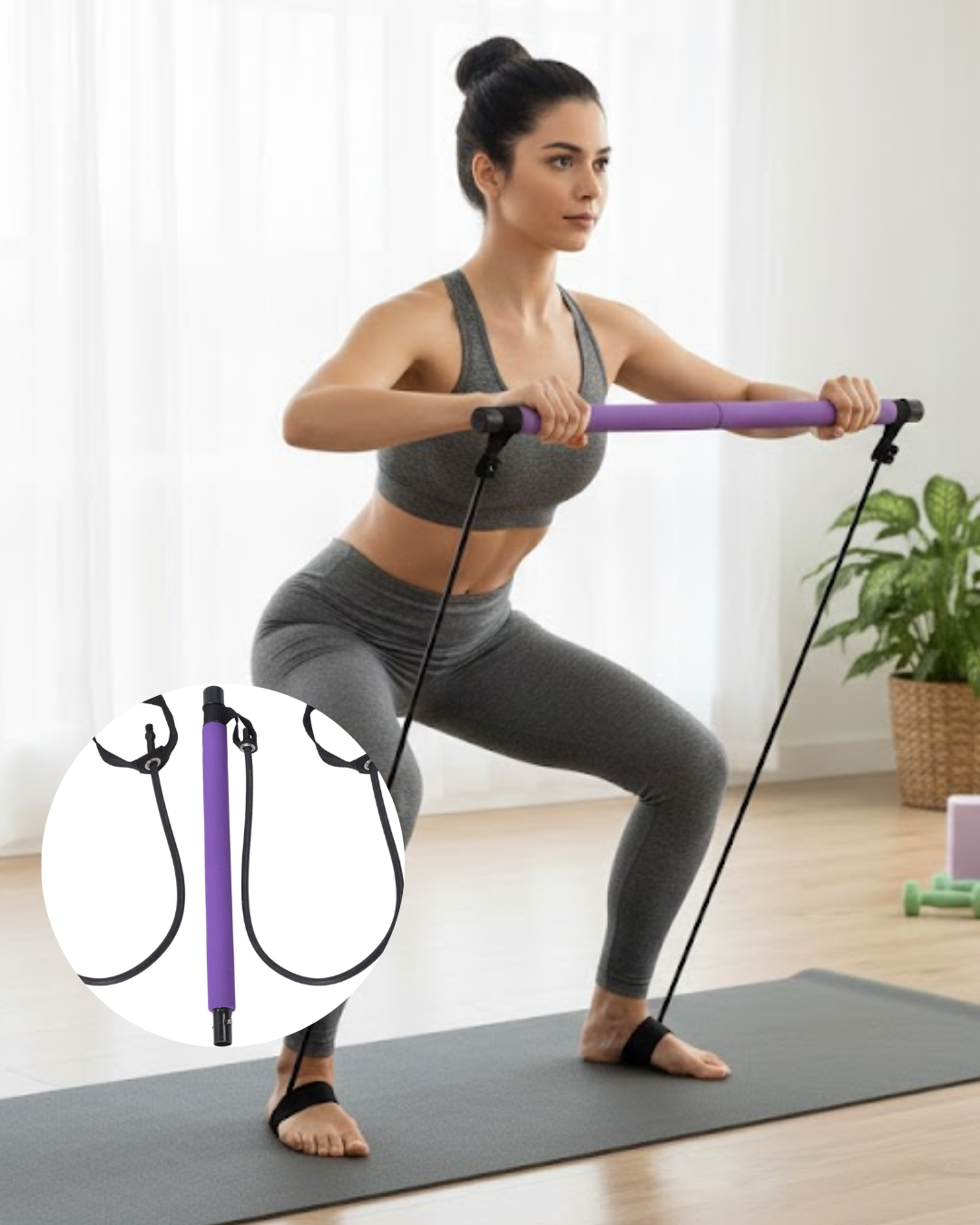 Taşınabilir Pilates Bar Ev Sporuna Uygun Hafif ve Dayanıklı Yapı - Lisinya