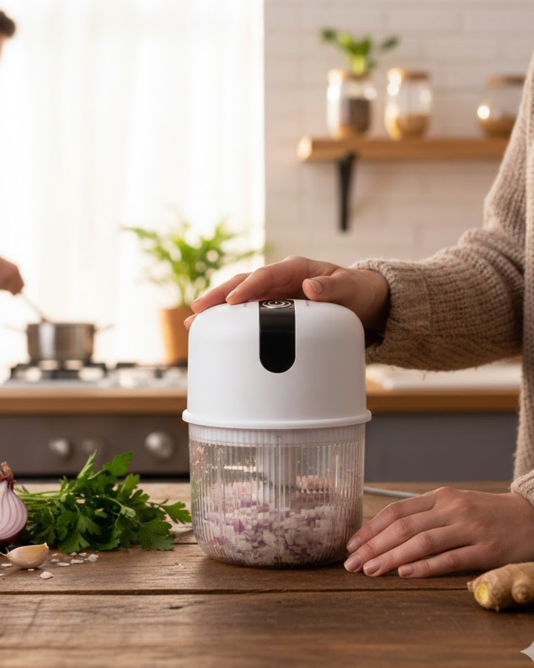 USB Şarjlı Mini Rondo Sarımsak Soğan Zencefil - Lisinya USB Şarjlı Mini Rondo Sarımsak Soğan Zencefil - Lisinya