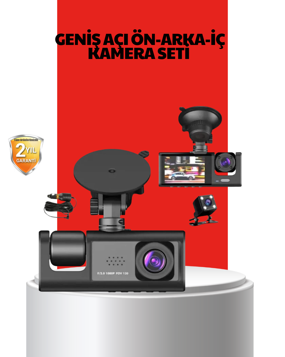 170° Geniş Açı Ön-Arka-İç Kamera Seti – Tam Kapsamlı Araç Güvenliği - Lisinya